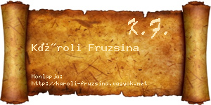 Károli Fruzsina névjegykártya